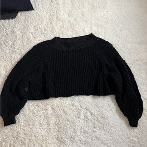 Free People black knitted chunky sweater S